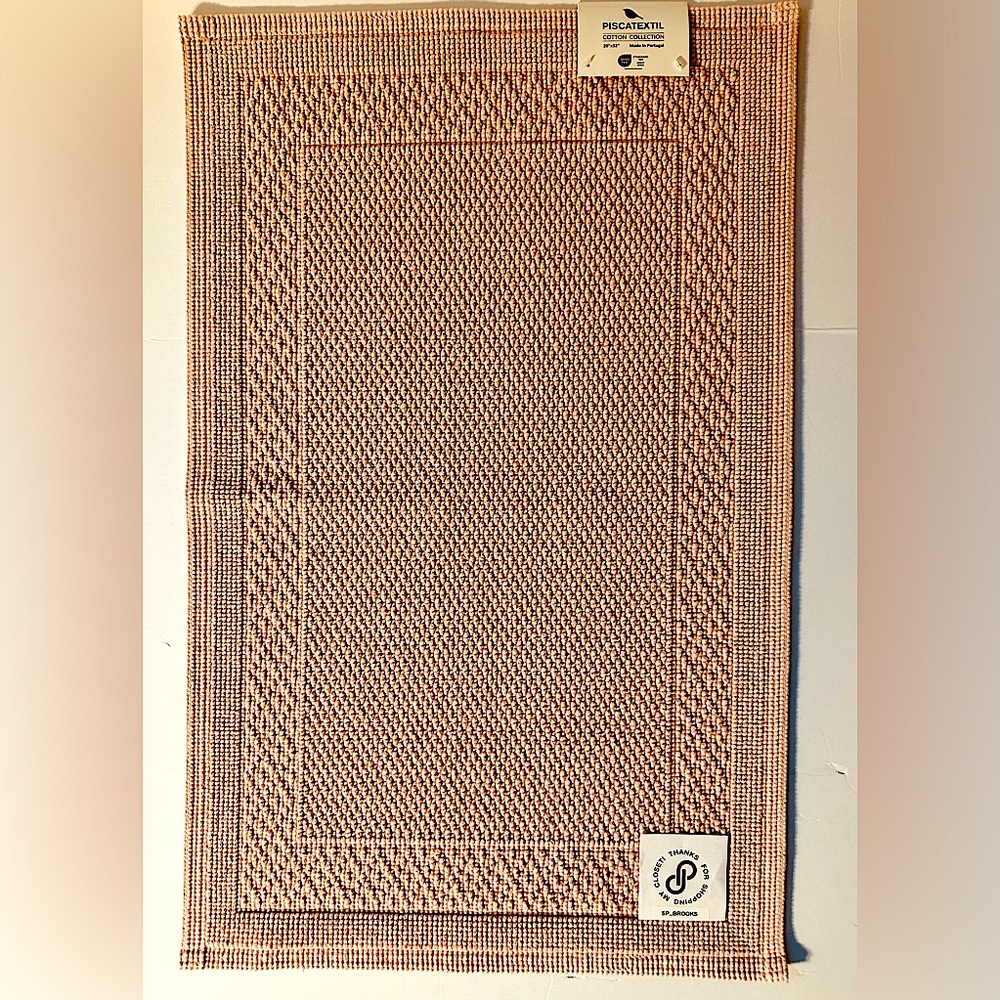 🎁Piscatextil Cotton Collection Bath Mat - Pink - 20” x 32”